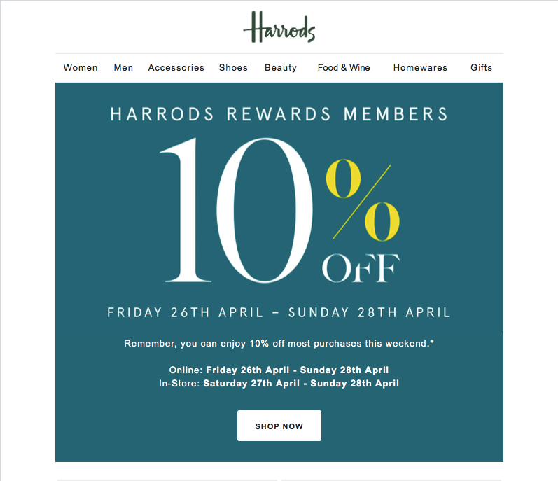 harrods email marketing